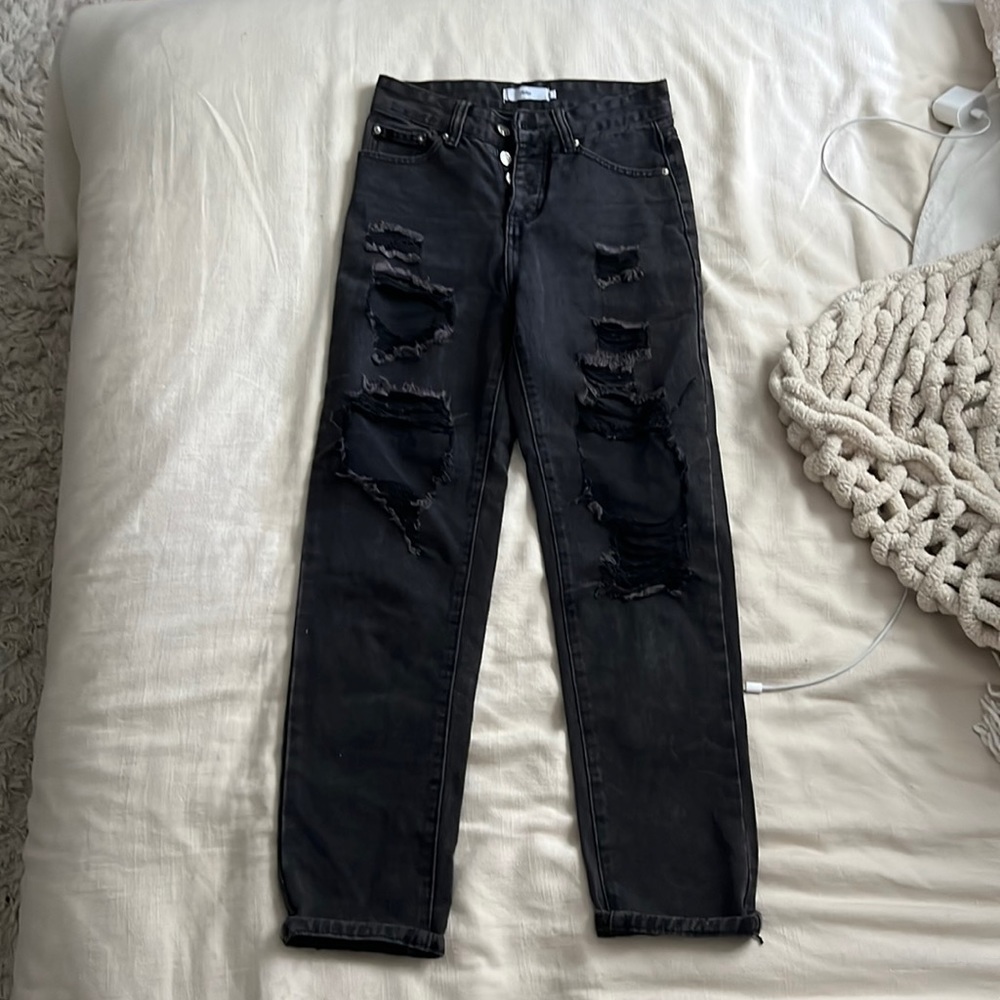 Black ripped jeans